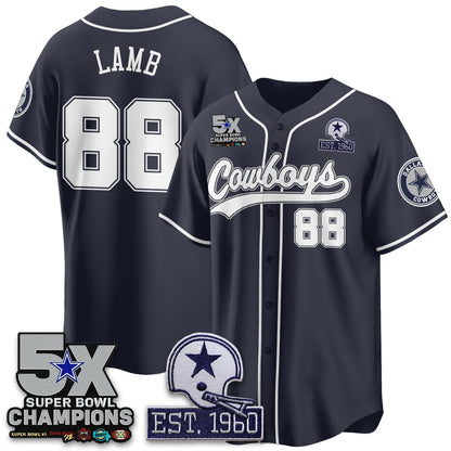 DAL 5-Time Champions Patch Limited Baseball Jersey - All Stitched-DTD