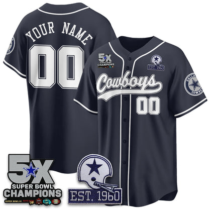 DAL 5-Time Champions Patch Limited Baseball Jersey - All Stitched-DTD