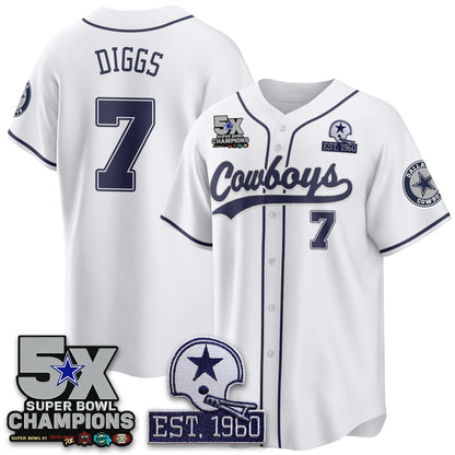 DAL 5-Time Champions Patch Limited Baseball Jersey - All Stitched-DTD