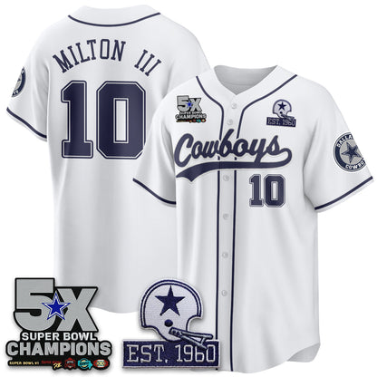 DAL 5-Time Champions Patch Limited Baseball Jersey - All Stitched-DTD