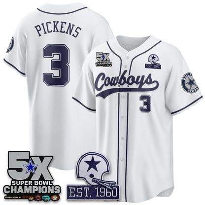 DAL 5-Time Champions Patch Limited Baseball Jersey - All Stitched-DTD