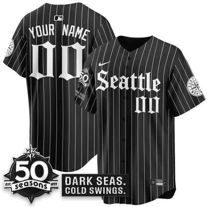 Custom SEA 'Gothic Edition' Vapor Premier Limited Jersey - 50th Anniversary - All Stitched (Copy)-DTD