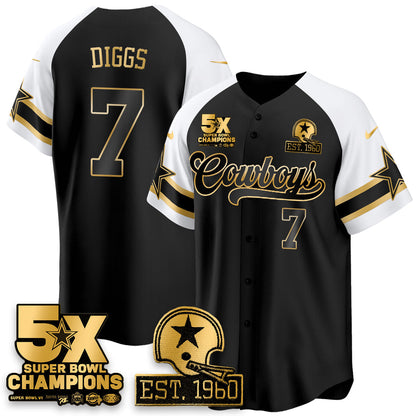 DAL 5-Time Champions Patch Vapor Limited Gold Baseball Jersey - All Stitched-DTD