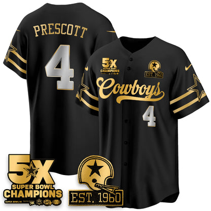 DAL 5-Time Champions Patch Vapor Limited Gold Baseball Jersey - All Stitched-DTD