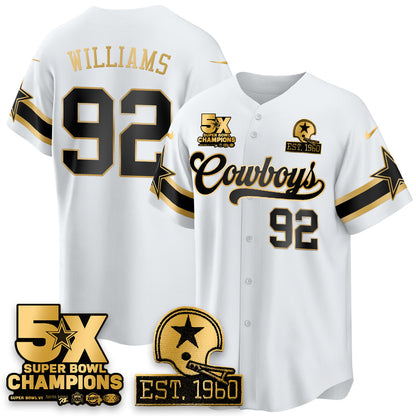 DAL 5-Time Champions Patch Vapor Limited Gold Baseball Jersey - All Stitched-DTD