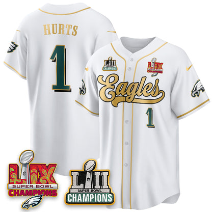 PHI LII-LIX Super Bowl Champions Vapor Limited Gold Baseball Jersey - All Stitched-DTD