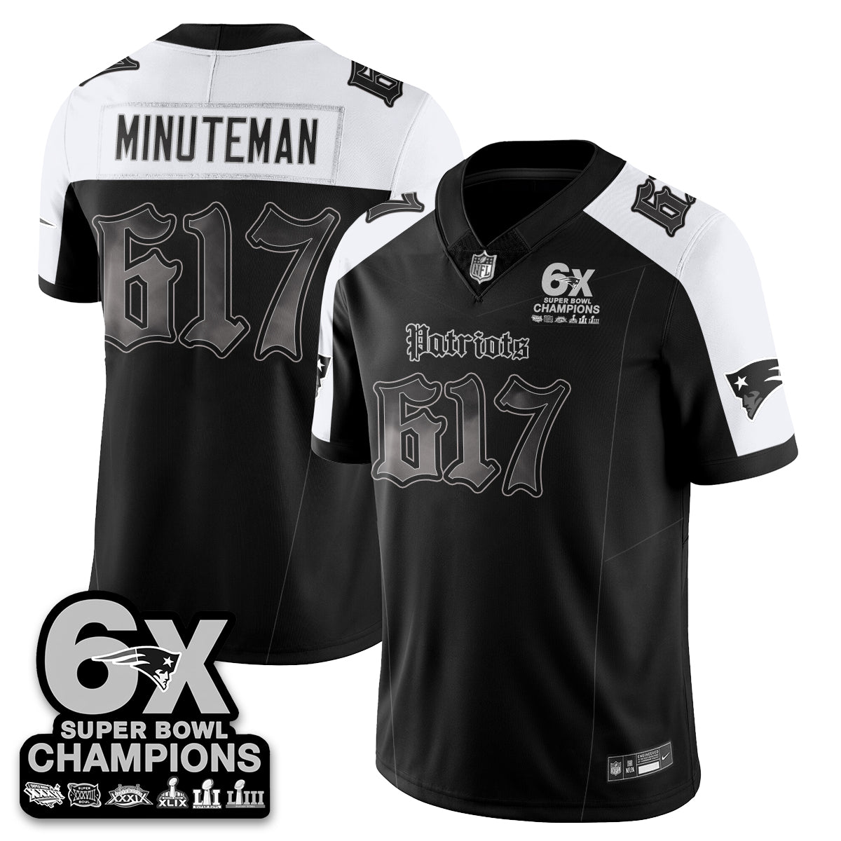 NE 'Dark Gothic' Vapor Limited Jersey - 6-Time Champions - All Stitched-DTD