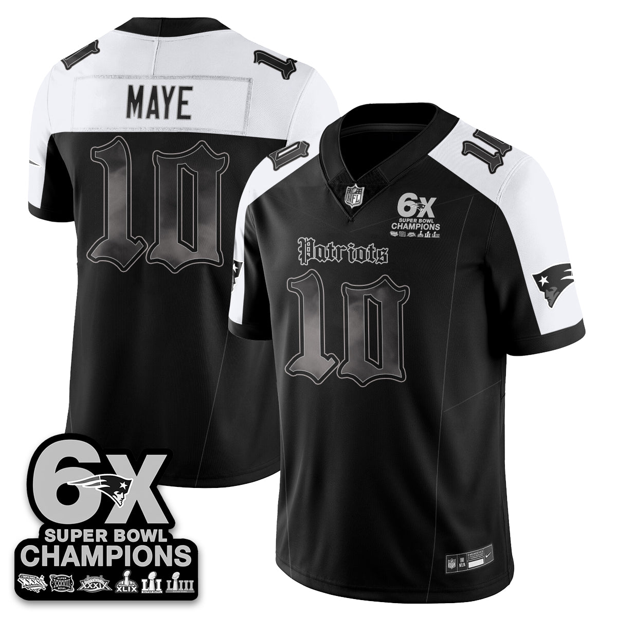 NE 'Dark Gothic' Vapor Limited Jersey - 6-Time Champions - All Stitched-DTD