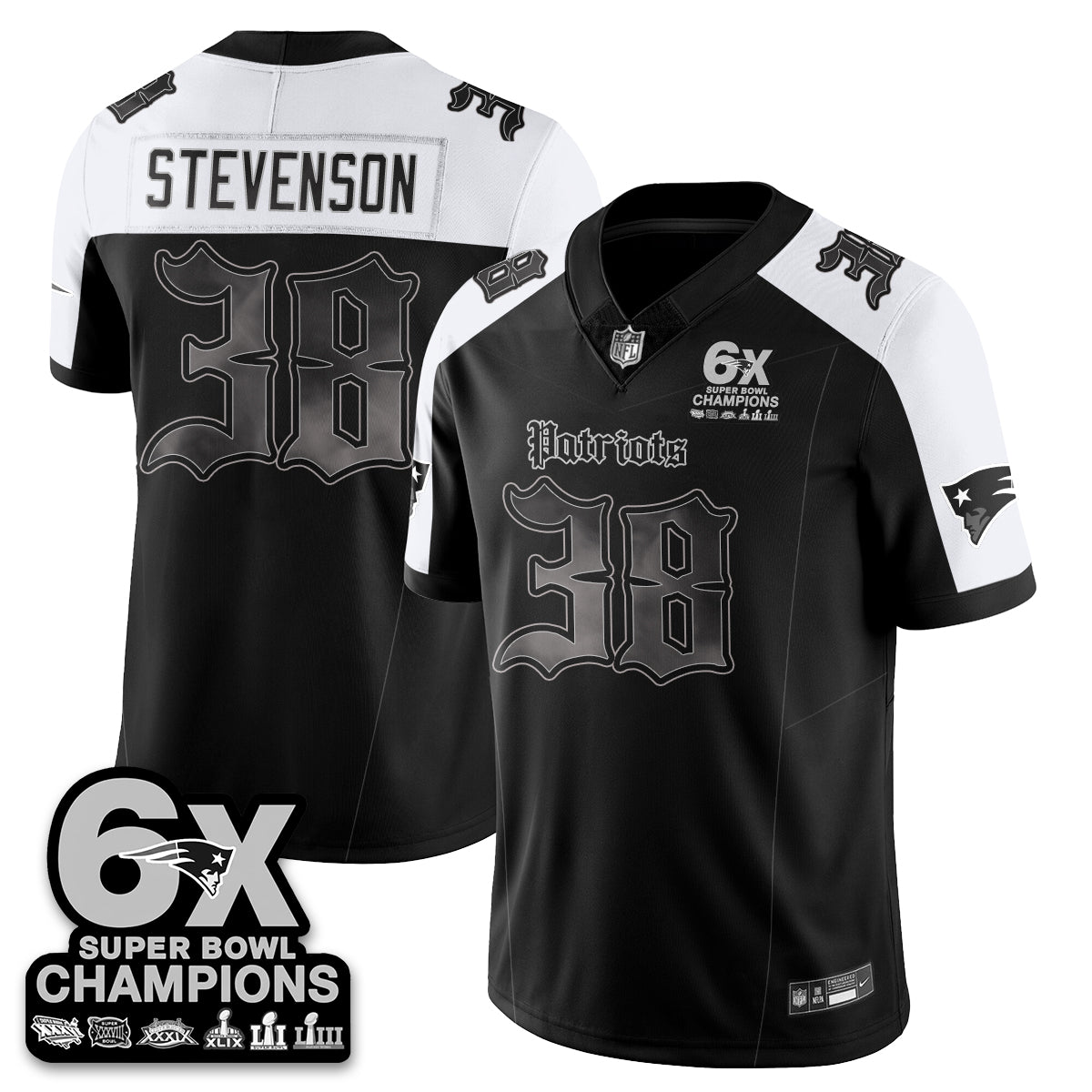 NE 'Dark Gothic' Vapor Limited Jersey - 6-Time Champions - All Stitched-DTD