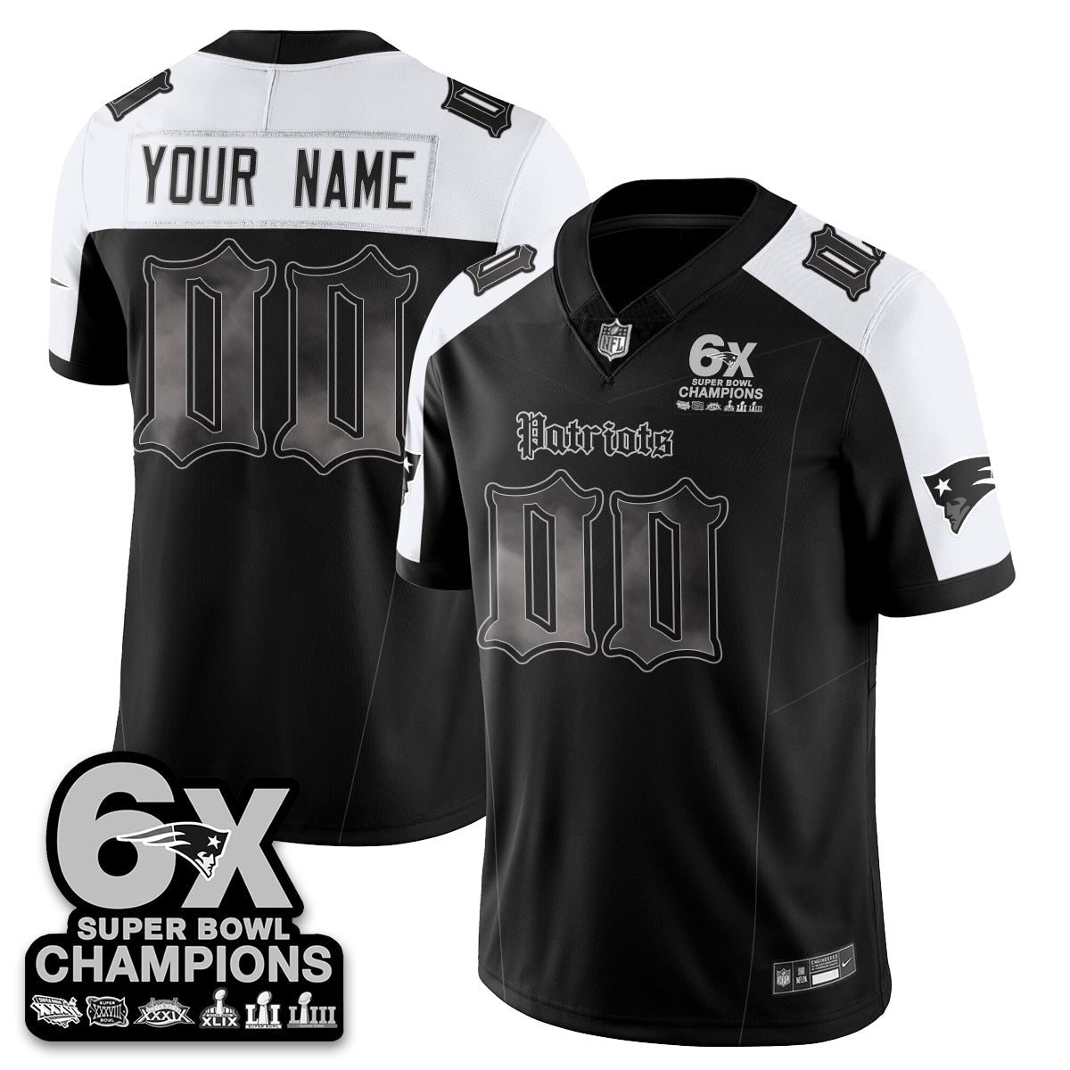 NE 'Dark Gothic' Vapor Limited Jersey - 6-Time Champions - All Stitched-DTD