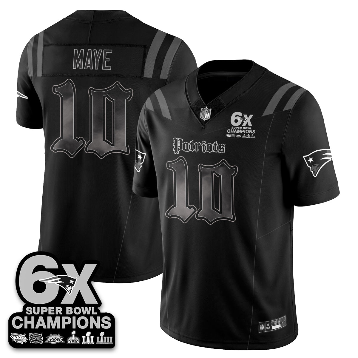 NE 'Dark Gothic' Vapor Limited Jersey - 6-Time Champions - All Stitched-DTD