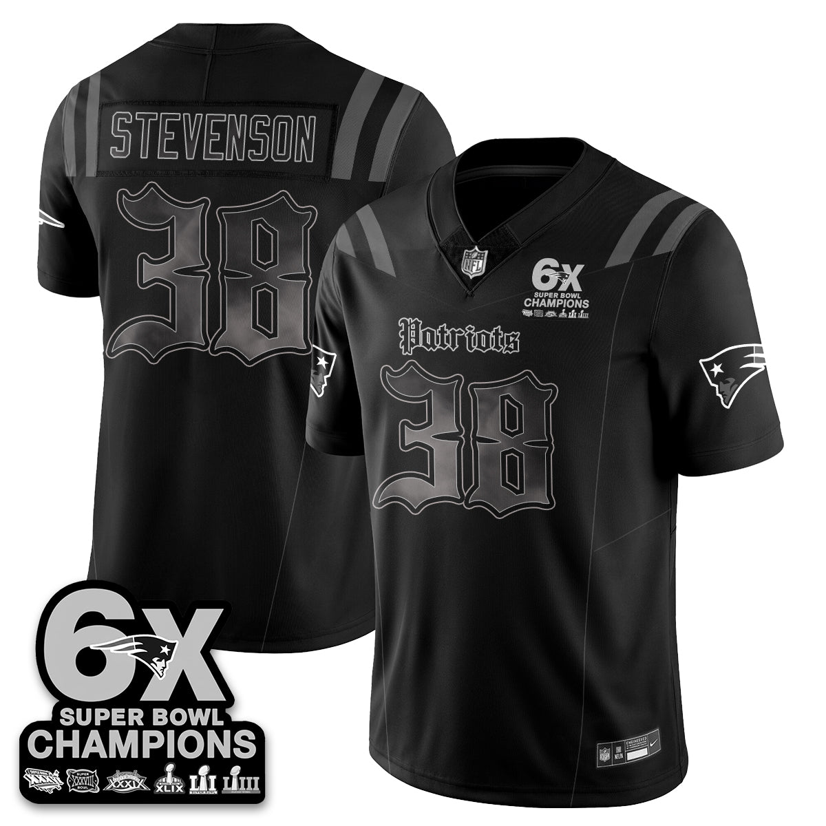 NE 'Dark Gothic' Vapor Limited Jersey - 6-Time Champions - All Stitched-DTD