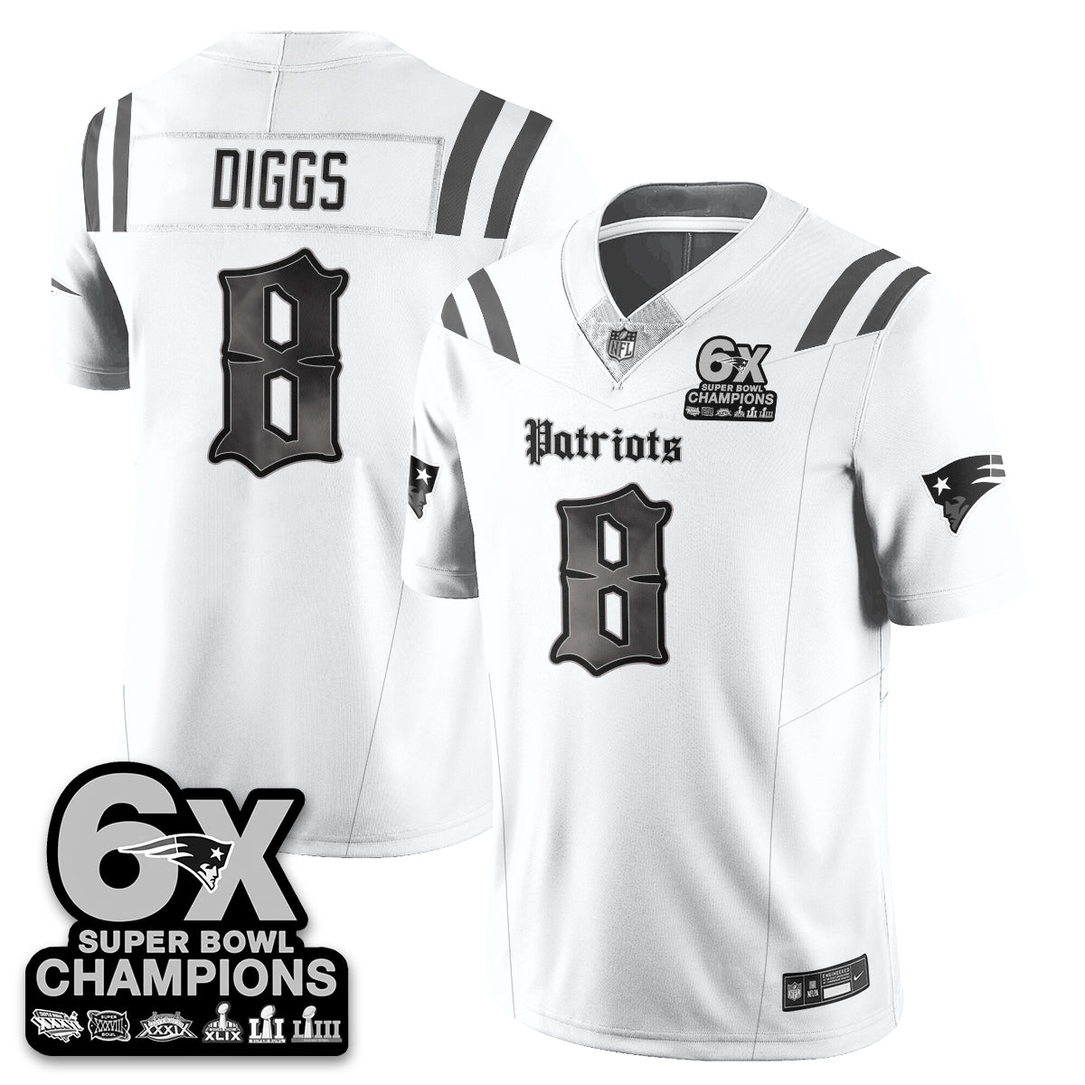 NE 'Dark Gothic' Vapor Limited Jersey - 6-Time Champions - All Stitched-DTD