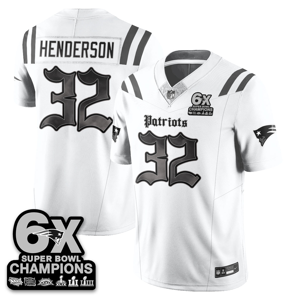 NE 'Dark Gothic' Vapor Limited Jersey - 6-Time Champions - All Stitched-DTD
