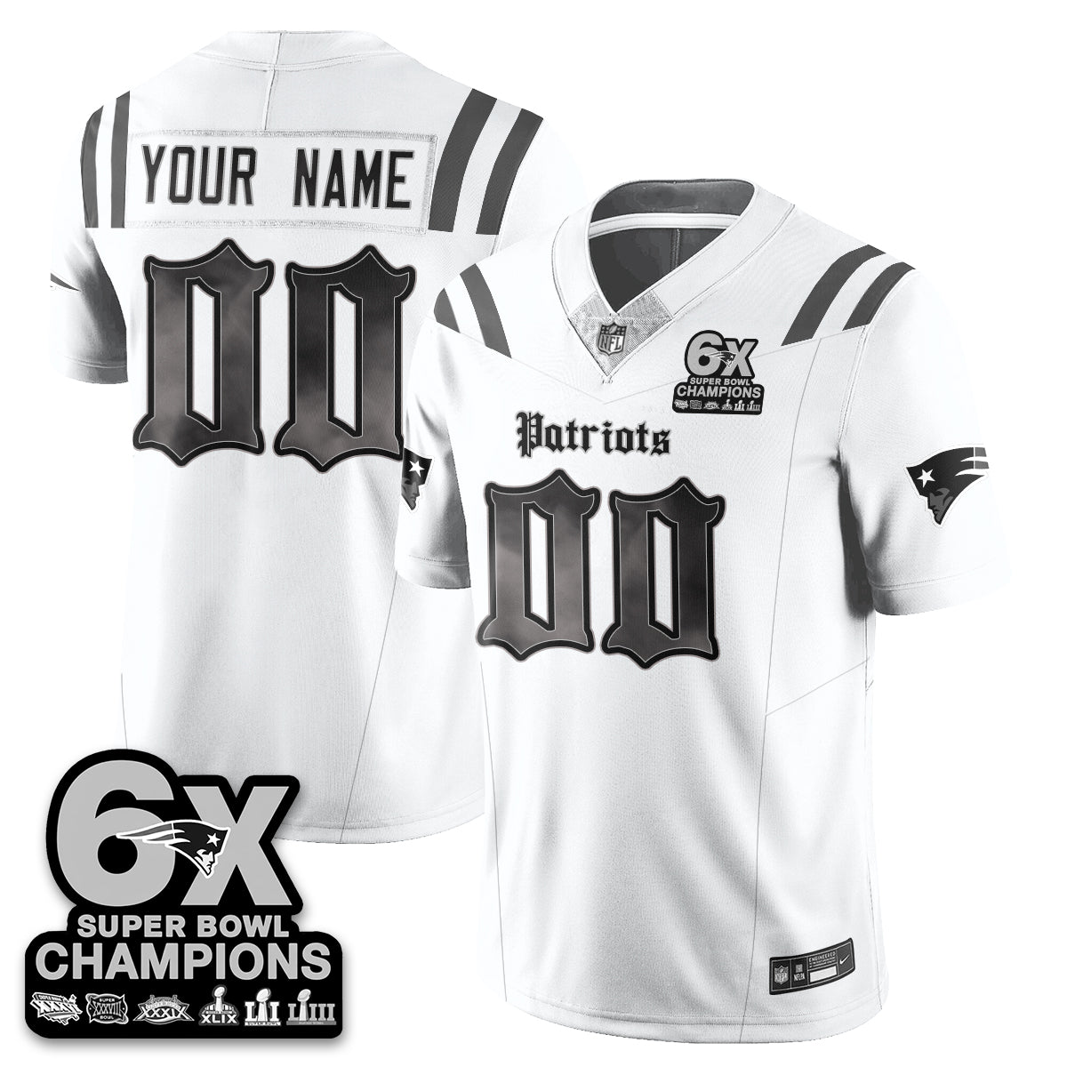NE 'Dark Gothic' Vapor Limited Jersey - 6-Time Champions - All Stitched-DTD