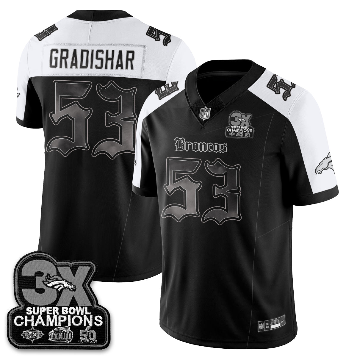 DEN 'Dark Gothic' Vapor Limited Jersey - 3-Time Champions - All Stitched-DTD