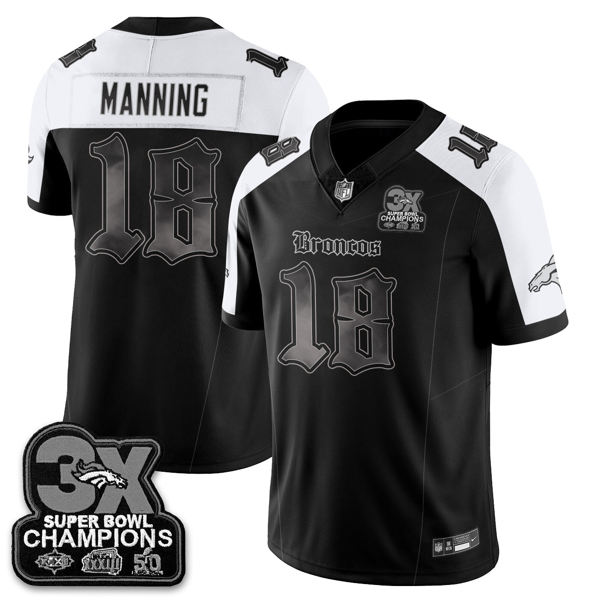 DEN 'Dark Gothic' Vapor Limited Jersey - 3-Time Champions - All Stitched-DTD