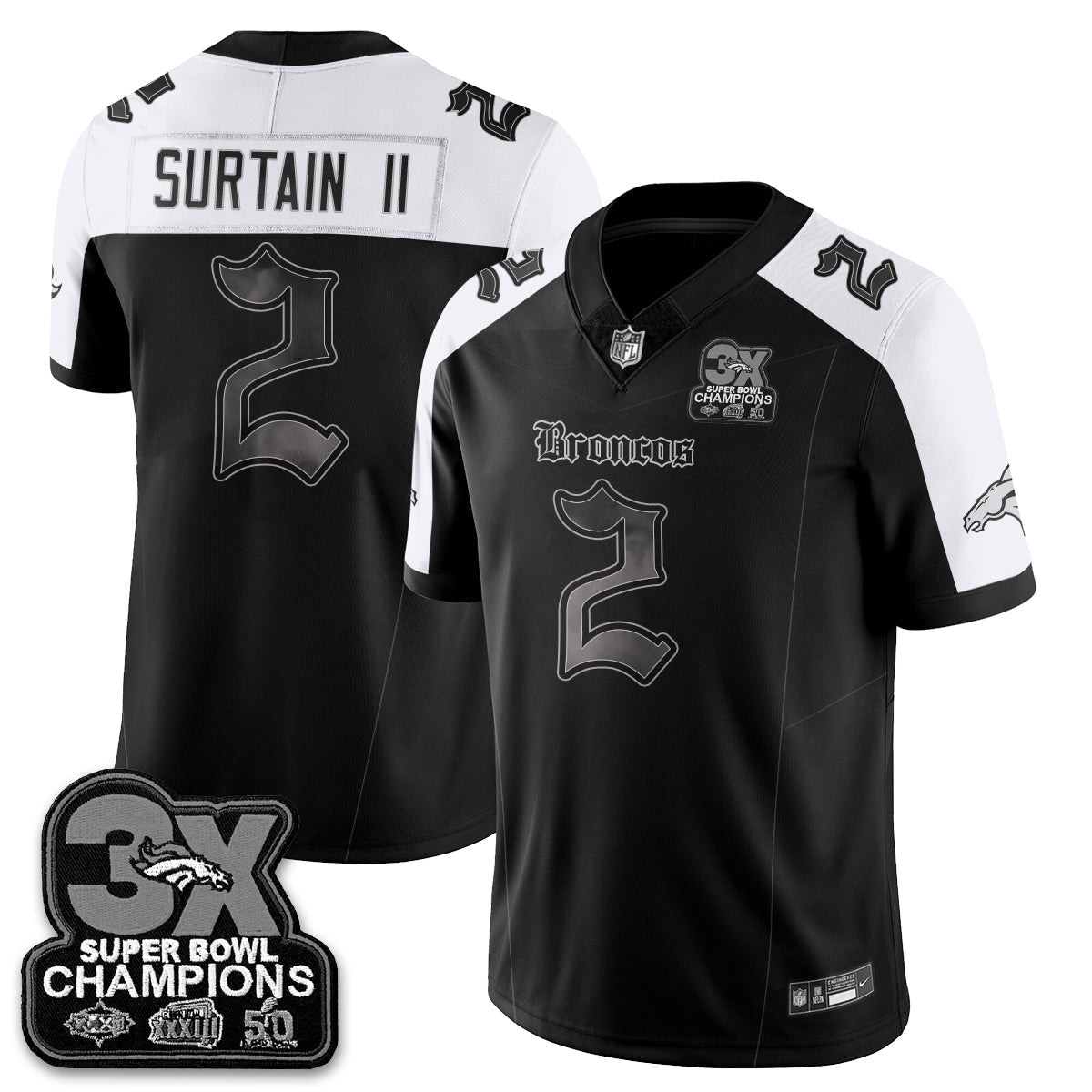 DEN 'Dark Gothic' Vapor Limited Jersey - 3-Time Champions - All Stitched-DTD