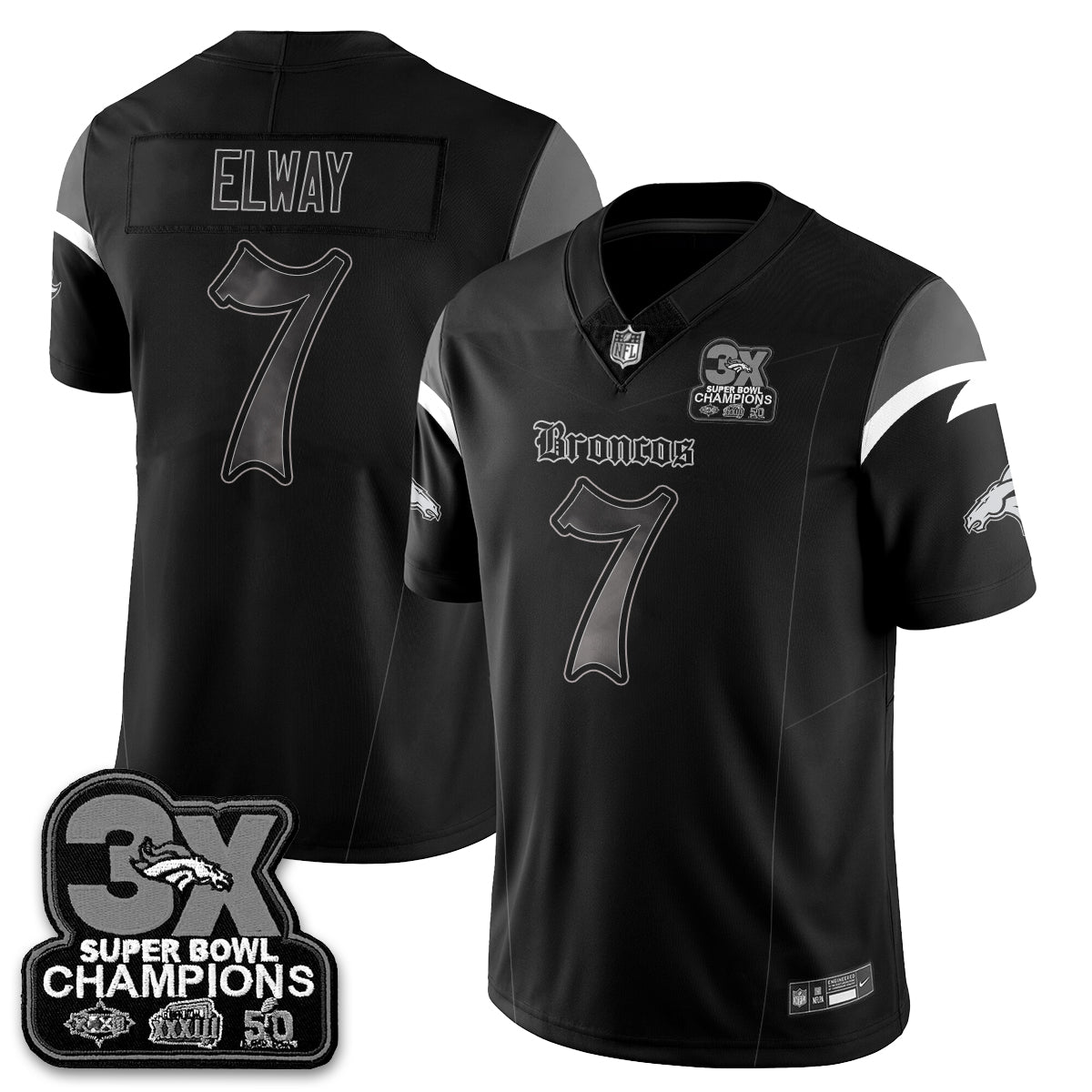 DEN 'Dark Gothic' Vapor Limited Jersey - 3-Time Champions - All Stitched-DTD