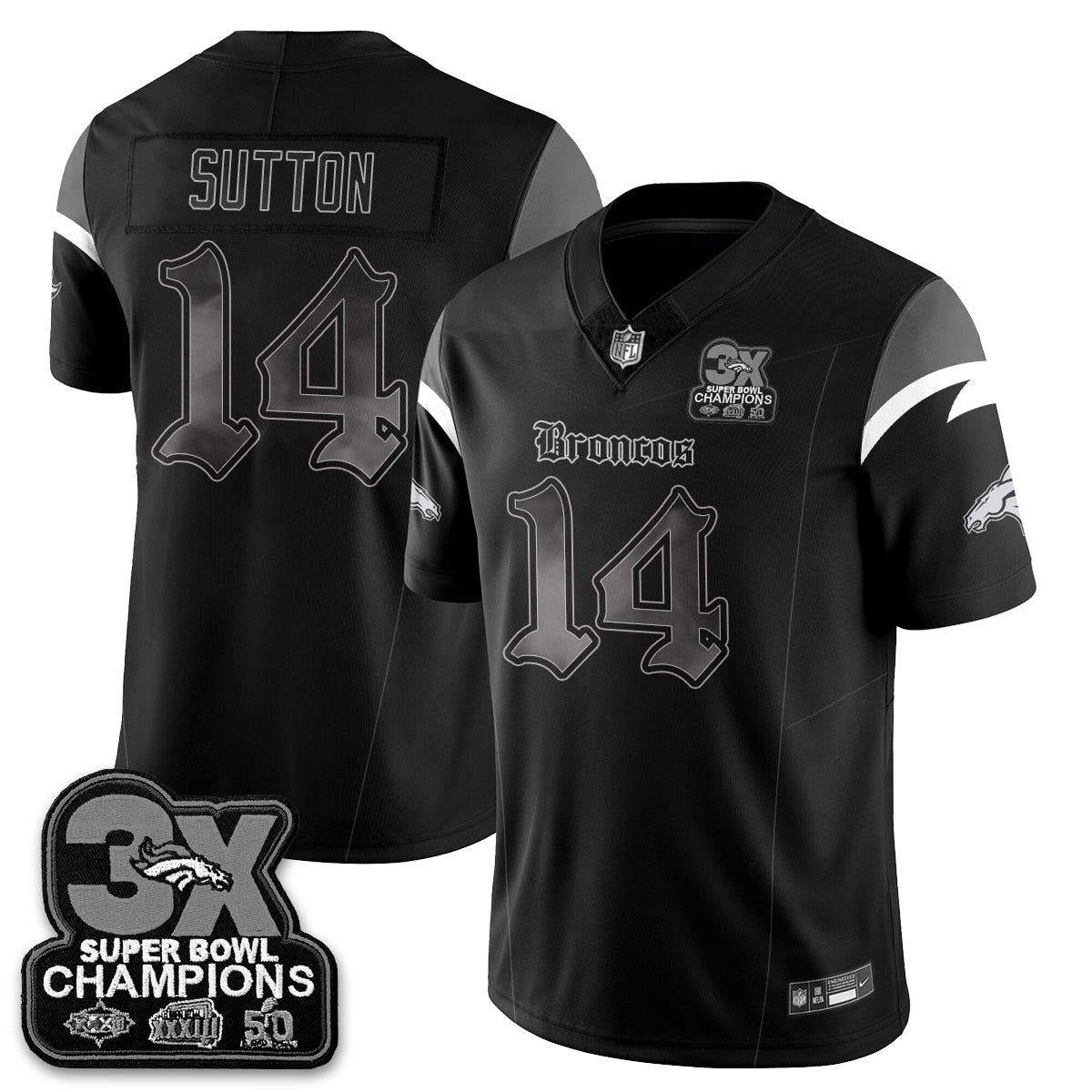 DEN 'Dark Gothic' Vapor Limited Jersey - 3-Time Champions - All Stitched-DTD
