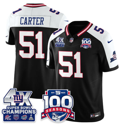 NYG 4-Time Champions Vapor Limited Jersey- 100th Season - All Stitched-DTD