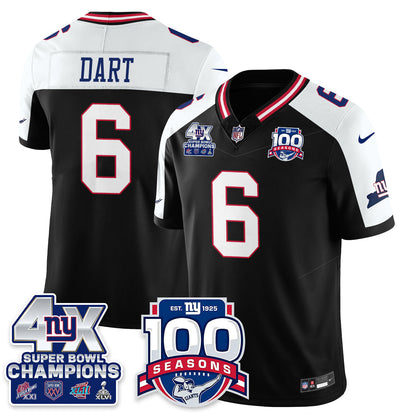 NYG 4-Time Champions Vapor Limited Jersey- 100th Season - All Stitched-DTD