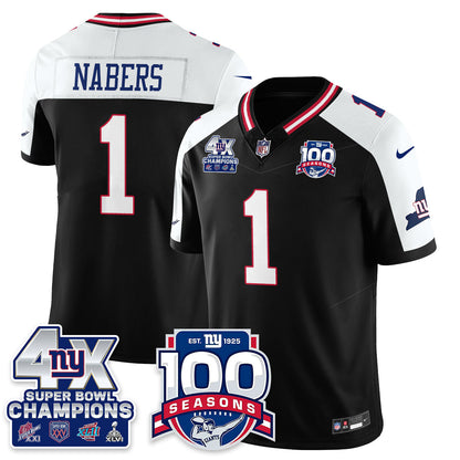 NYG 4-Time Champions Vapor Limited Jersey- 100th Season - All Stitched-DTD