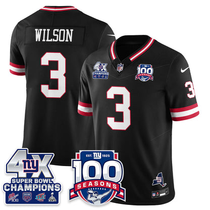 NYG 4-Time Champions Vapor Limited Jersey- 100th Season - All Stitched-DTD