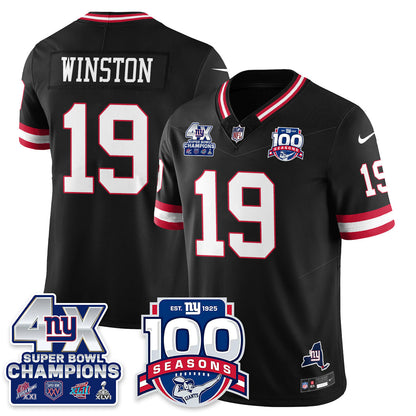 NYG 4-Time Champions Vapor Limited Jersey- 100th Season - All Stitched-DTD