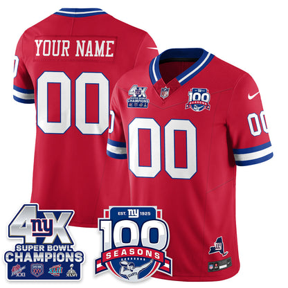 NYG 4-Time Champions Vapor Limited Jersey- 100th Season - All Stitched-DTD