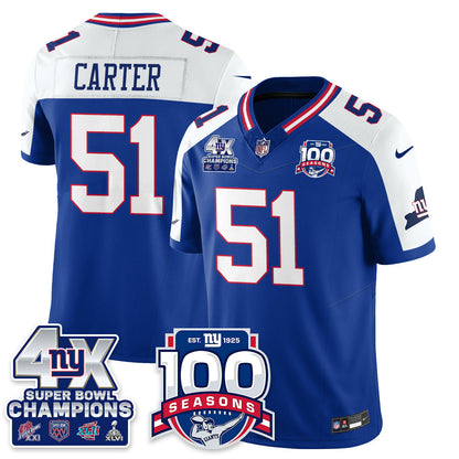 NYG 4-Time Champions Vapor Limited Jersey- 100th Season - All Stitched-DTD
