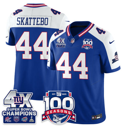NYG 4-Time Champions Vapor Limited Jersey- 100th Season - All Stitched-DTD