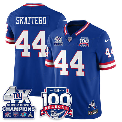 NYG 4-Time Champions Vapor Limited Jersey- 100th Season - All Stitched-DTD