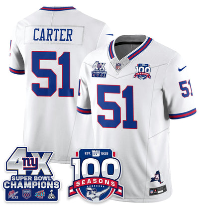 NYG 4-Time Champions Vapor Limited Jersey- 100th Season - All Stitched-DTD