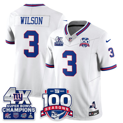 NYG 4-Time Champions Vapor Limited Jersey- 100th Season - All Stitched-DTD