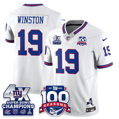 NYG 4-Time Champions Vapor Limited Jersey- 100th Season - All Stitched-DTD