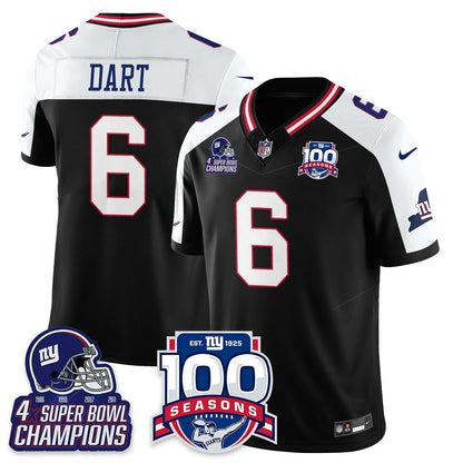 NYG 4-Time Champions Vapor Limited Jersey- 100th Season - All Stitched-DTD