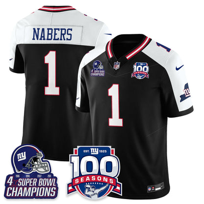 NYG 4-Time Champions Vapor Limited Jersey- 100th Season - All Stitched-DTD
