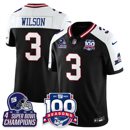 NYG 4-Time Champions Vapor Limited Jersey- 100th Season - All Stitched-DTD