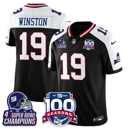 NYG 4-Time Champions Vapor Limited Jersey- 100th Season - All Stitched-DTD