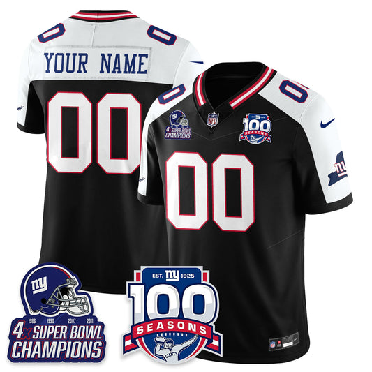 NYG 4-Time Champions Vapor Limited Custom Jersey- 100th Season - All Stitched-DTD