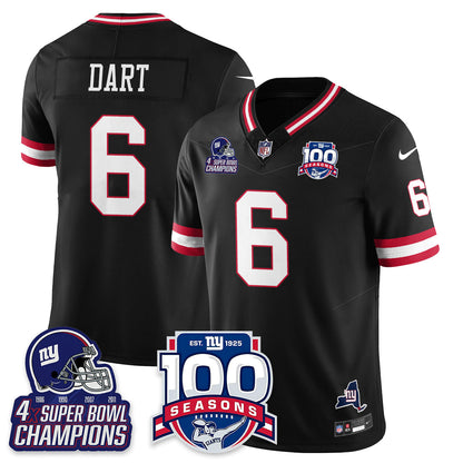 NYG 4-Time Champions Vapor Limited Jersey- 100th Season - All Stitched-DTD