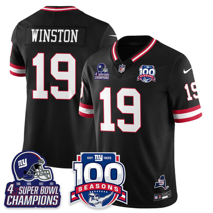 NYG 4-Time Champions Vapor Limited Jersey- 100th Season - All Stitched-DTD