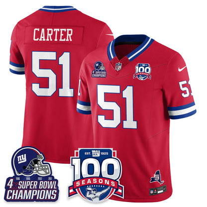 NYG 4-Time Champions Vapor Limited Jersey- 100th Season - All Stitched-DTD