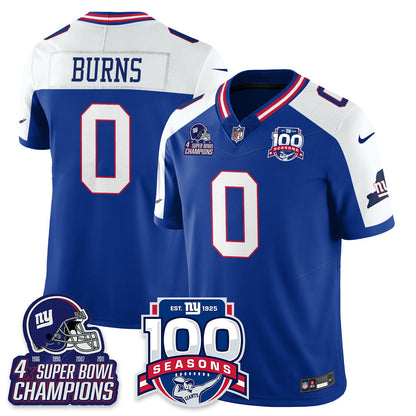 NYG 4-Time Champions Vapor Limited Jersey- 100th Season - All Stitched-DTD