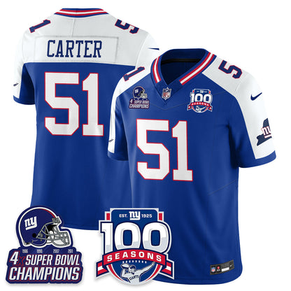 NYG 4-Time Champions Vapor Limited Jersey- 100th Season - All Stitched-DTD