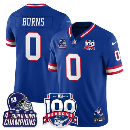 NYG 4-Time Champions Vapor Limited Jersey- 100th Season - All Stitched-DTD