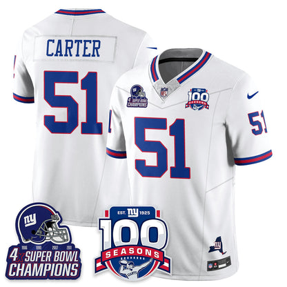 NYG 4-Time Champions Vapor Limited Jersey- 100th Season - All Stitched-DTD