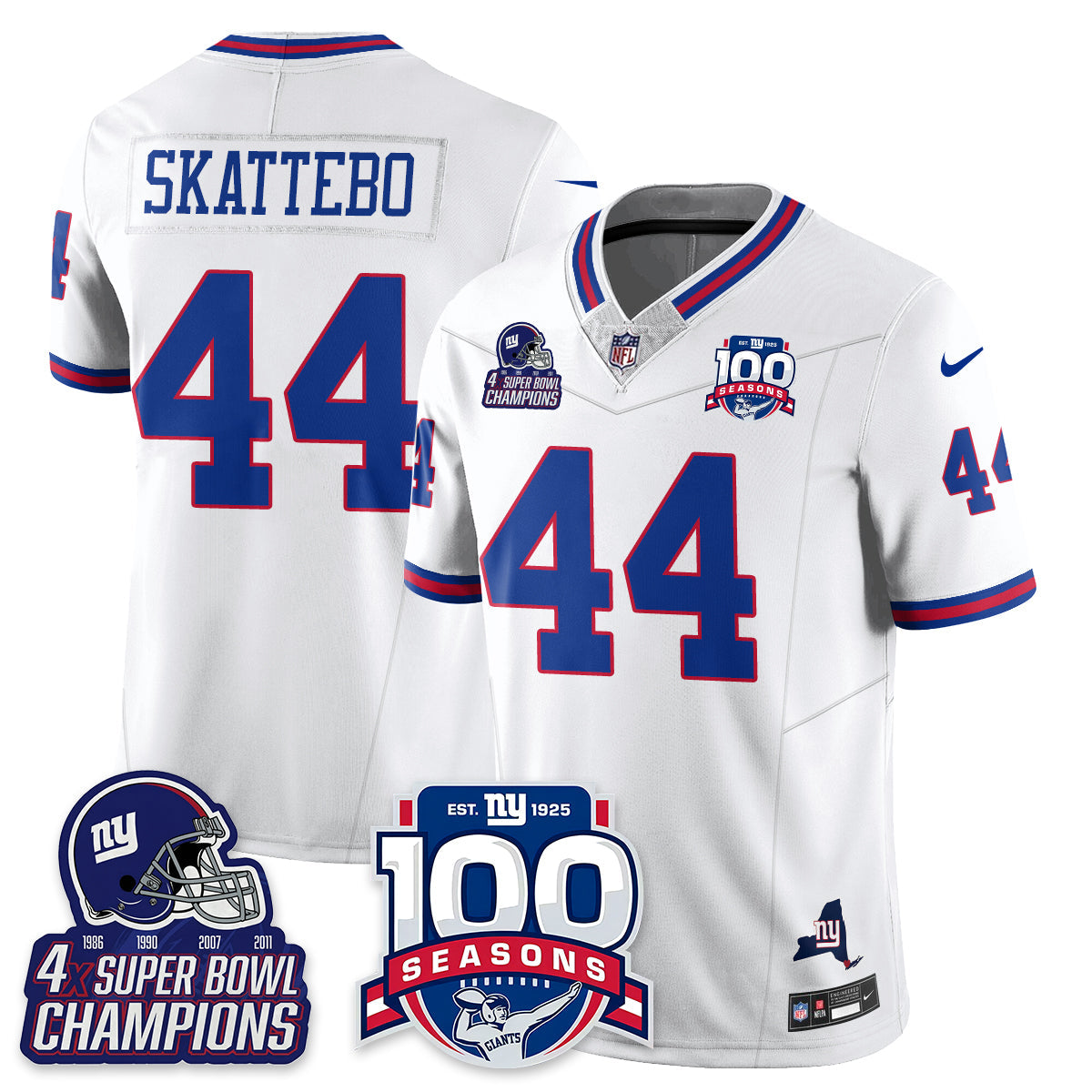 NYG 4-Time Champions Vapor Limited Jersey- 100th Season - All Stitched-DTD