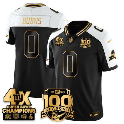 NYG 4-Time Champions Limited Gold Jersey- 100th Season - All Stitched-DTD
